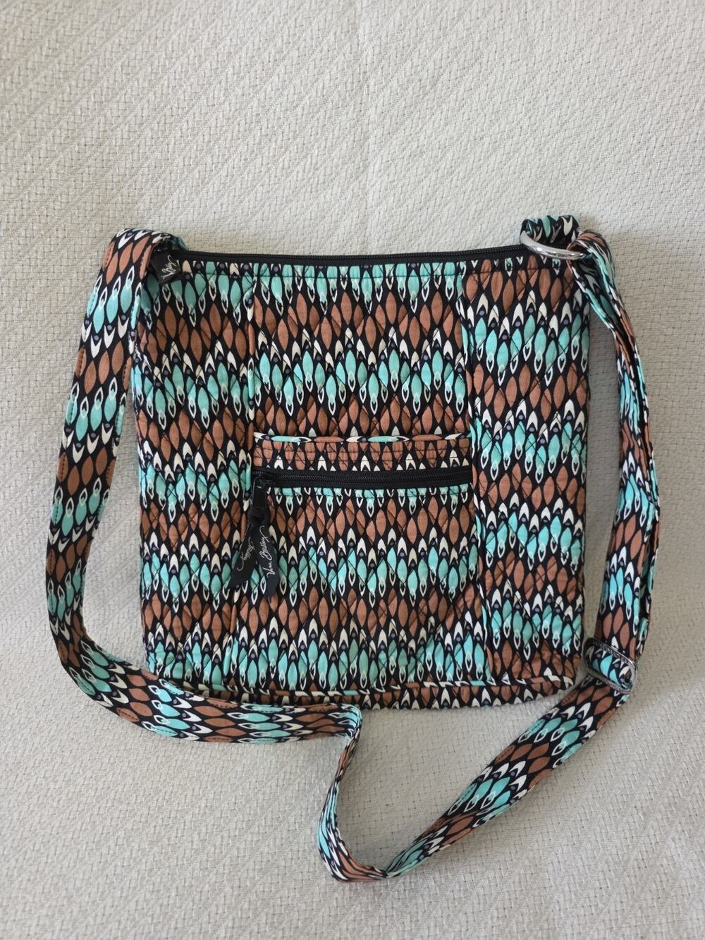 Vera Bradley Sierra Stream Triple Zip Hipster Crossbody Bag Purse Retired